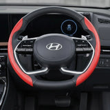 red carbon fibre car steering wheel cover non-slip grip design. A Car-Wah! styling car upgrade that adds luxury comfort.
