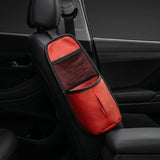 Front seat side organizer for car – red PU leather driver seat side organizer. An essential Car-Wah! car organizer to elevate your driving experience.
