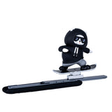 Black sliding panda car dashboard decor on skateboard base – moving panda dashboard toy for car interior. A quirky Car-Wah! car accessory that adds instant personality to your car.
