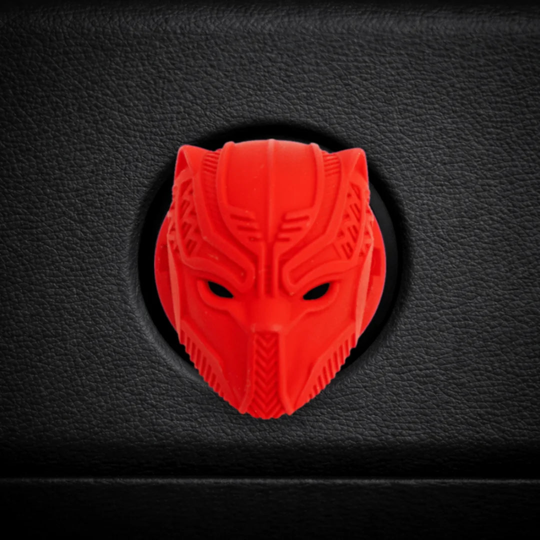 red panther push start button cover on car ignition button. . A unique and fun Car-Wah! car accessory for the everyday Indian car