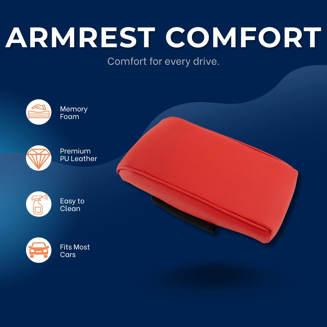 Car-Wah! memory foam PU leather car armrest cover with comfort features
