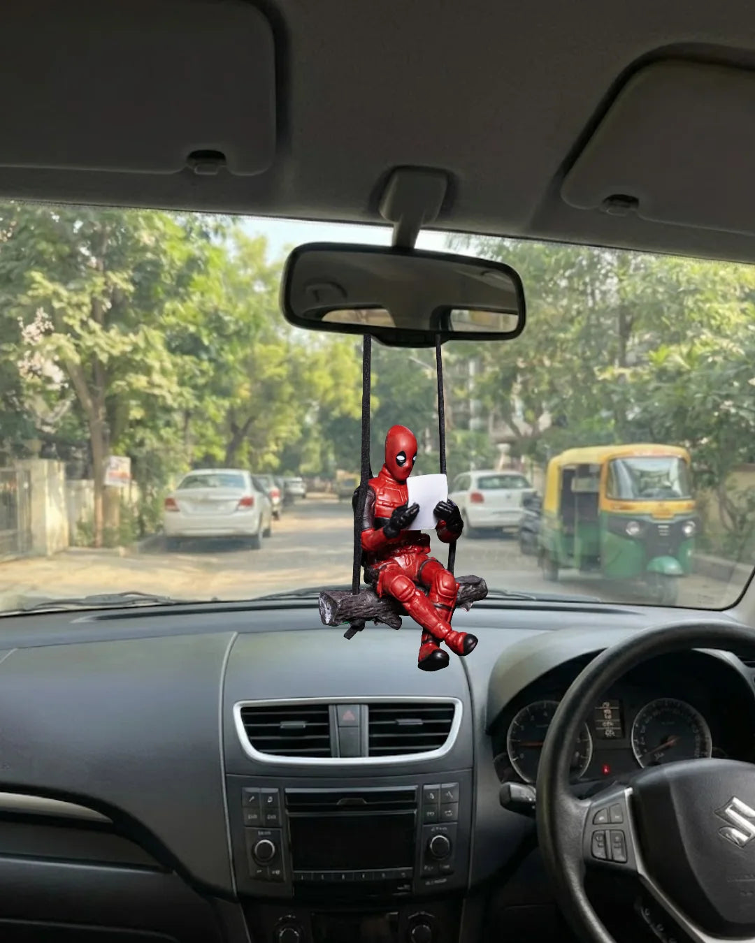 Car-Wah! Anti-Hero car dangler reading pose rear view mirror hanging inside car India