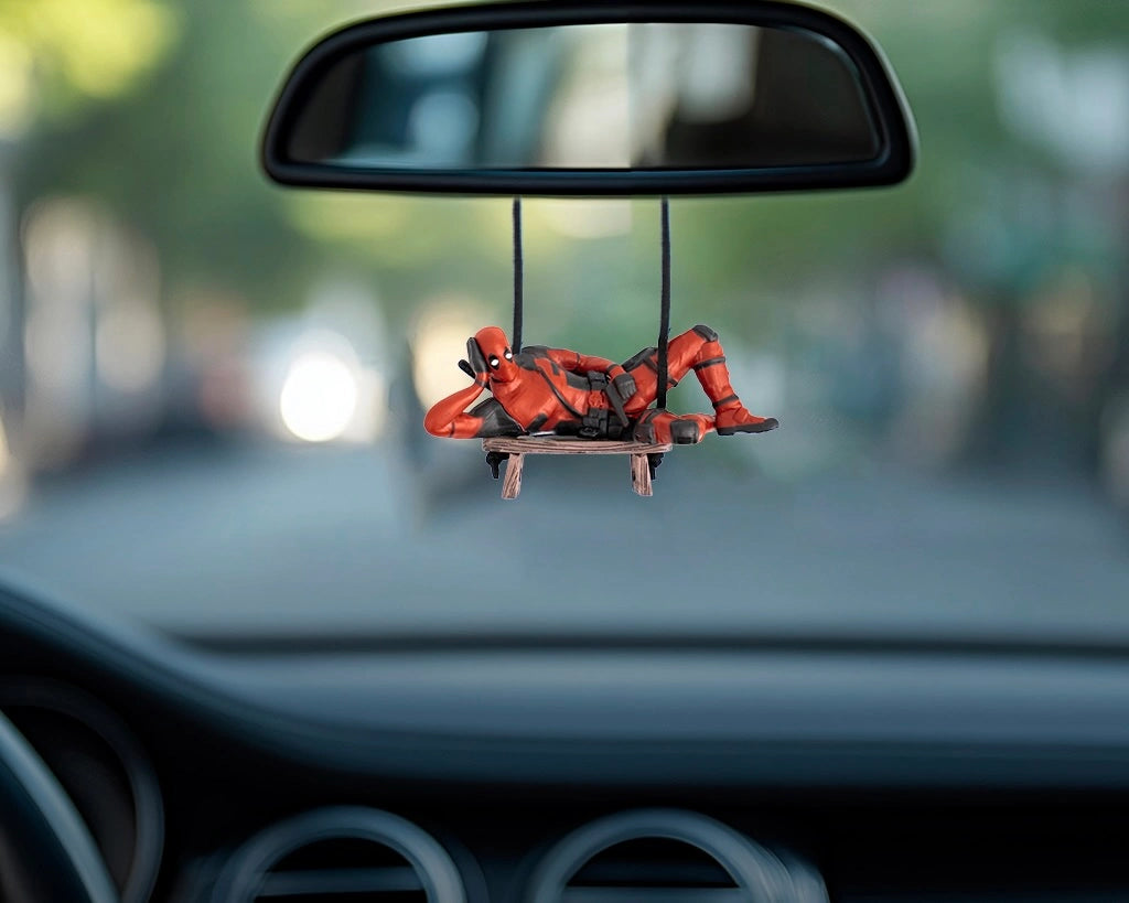 Anti-Hero car dangler by Car-Wah! sideways pose swinging rear view mirror car accessory