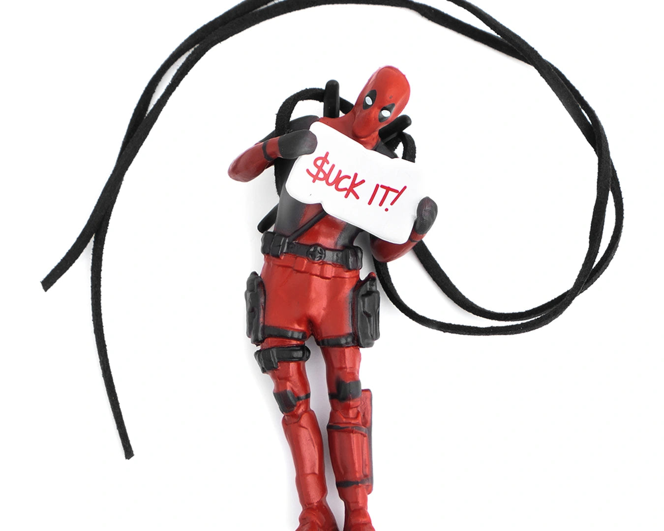 Anti-Hero car dangler Suck It pose white background rear view mirror hanging ornament by Car-Wah!