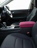 Side profile of suede memory foam car armrest cover showing thickness. Affordable Car-Wah! comfort car accessories for everyday Indian roads.