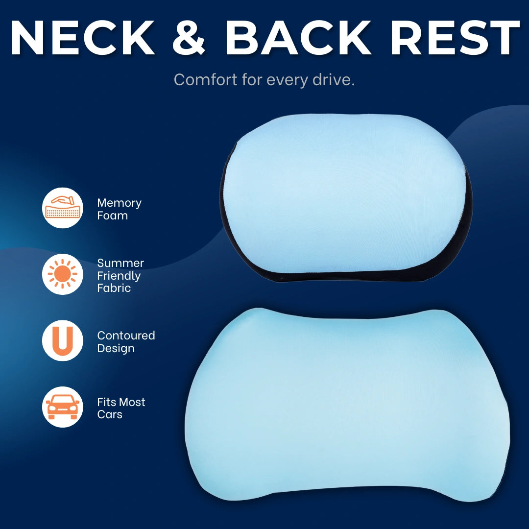Car-Wah! memory foam neck pillow and lumbar back cushion for car seats