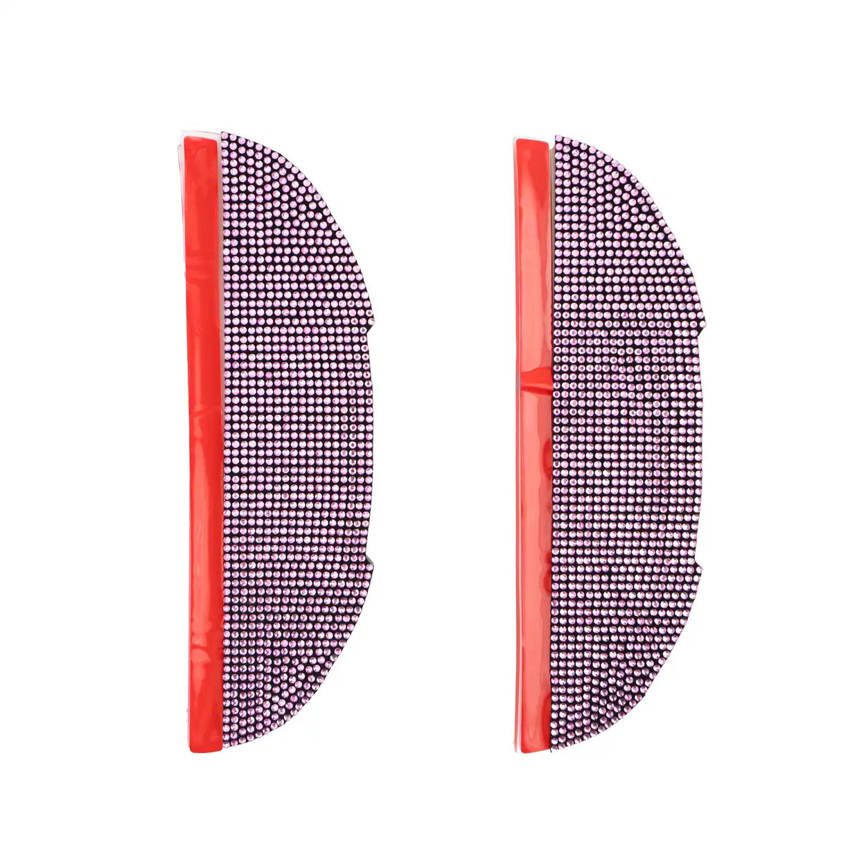 Pink rhinestone car side mirror garnish pair – decorative ORVM cover. A bold Car-Wah! car decor upgrade for your daily car drives.