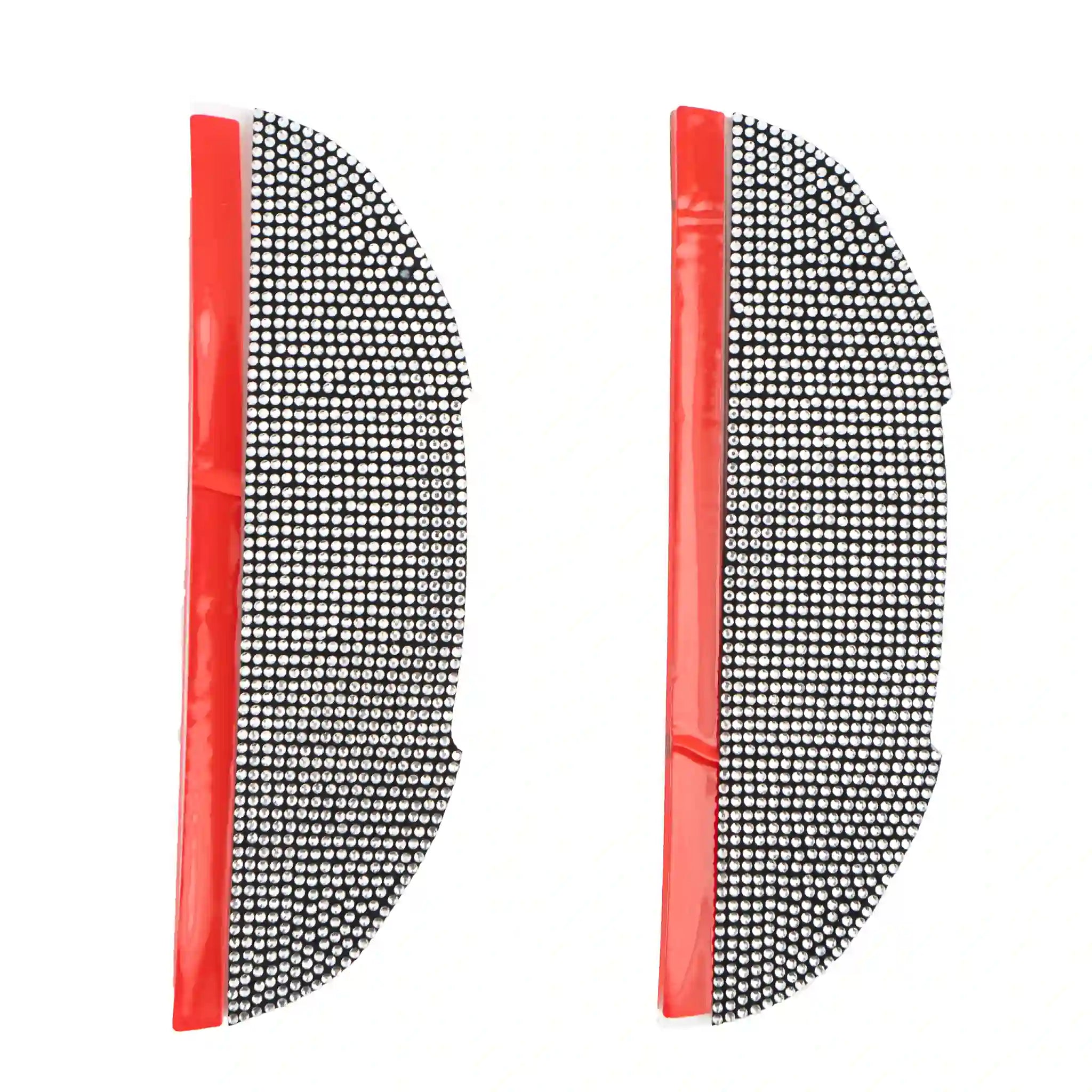 Silver rhinestone ORVM garnish pair – universal car side mirror cover. A bold Car-Wah! car decor upgrade for your daily car drives.