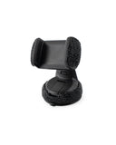 Black rhinestone car phone holder dashboard mount. Bling rhinestone car mobile phone holder isolated on a clean white background, a practical yet fun Car-Wah! driving essential