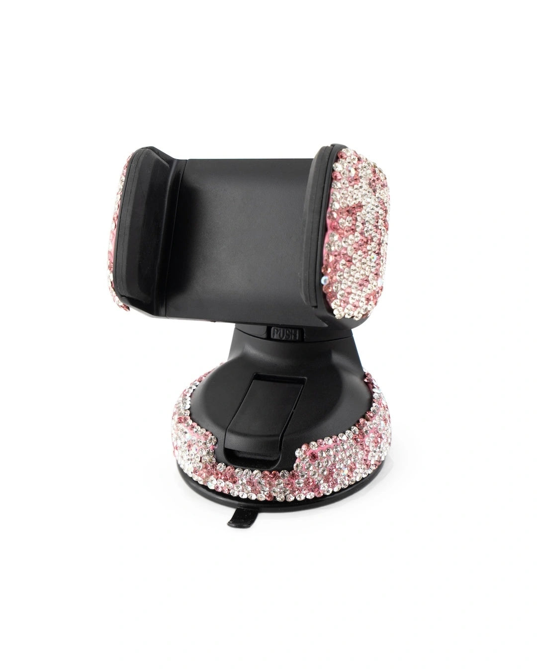 Pink rhinestone bling car mobile holder for dashboard. A statement Car-Wah! car accessory that adds instant personality