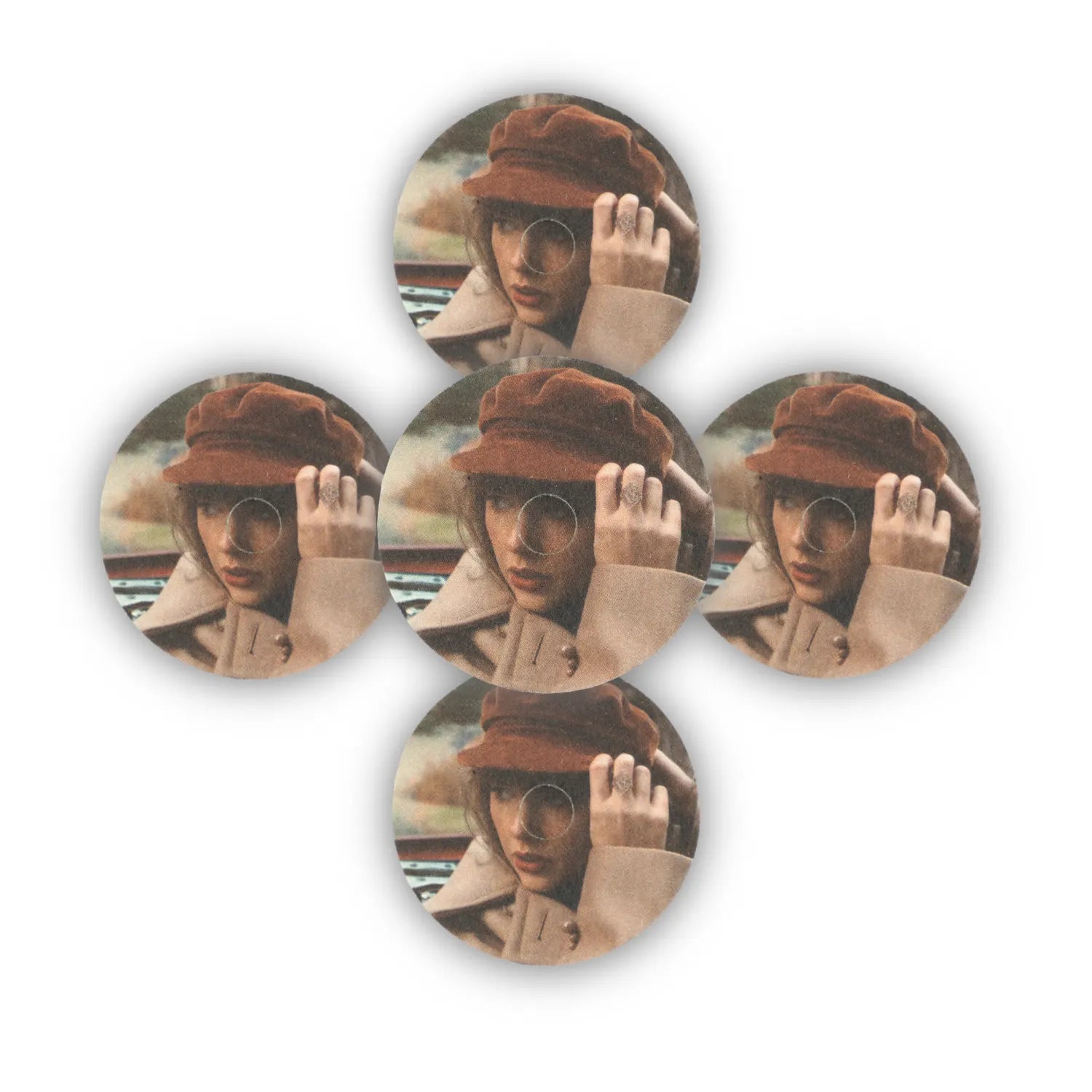 Red era inspired record player car perfume refill discs – 5 pack
