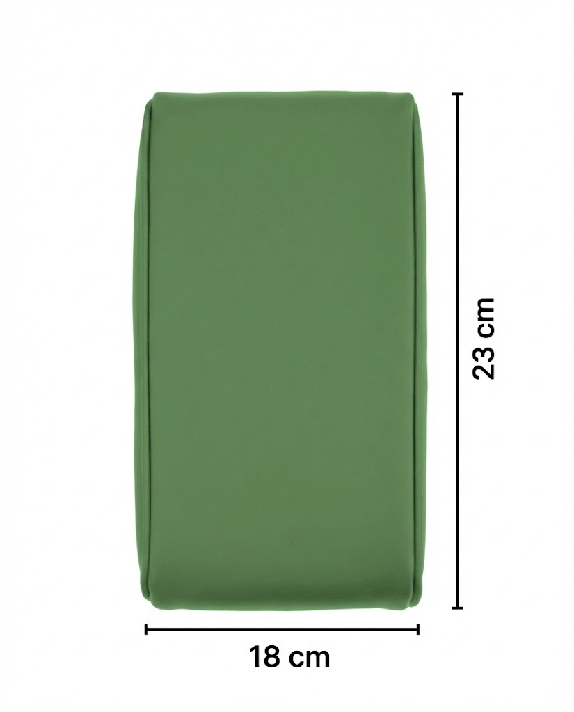 Memory foam car armrest cover – size dimensions for universal fit center console cushion. Ensuring a perfect fit for this unique Car-Wah! car accessory