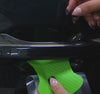 installation video showing how to apply carbon fiber door handle stickers step by step
close-up of hands cleaning car door bowl before installing door handle stickers
person peeling backing from self adhesive carbon fiber door handle sticker before placement
aligning carbon fiber door handle sticker over door bowl area before pressing to stick
pressing door handle sticker firmly onto car door bowl to secure scratch protection
final result after installing carbon fiber door handle stickers on all four car do