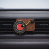 Spinning record player car air freshener with Folklore, Evermore and Midnights perfume discs rotating on car AC vent. An aesthetic car freshener by Car-Wah!  for your daily commute.