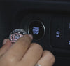 Universal push start button cover fit detail. Colourful push start button car accessory by Car-Wah!